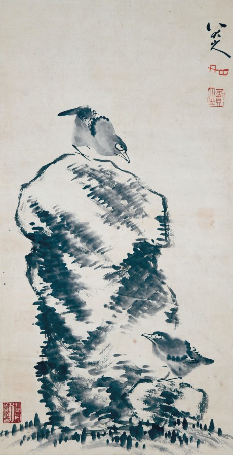 八大山人 鳥(niǎo)立軸 55*29cm