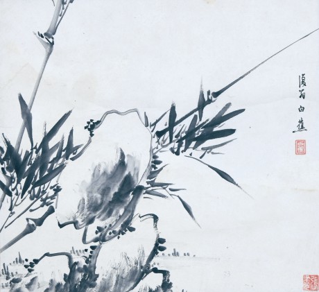 白蕉  竹立軸 31*29cm
